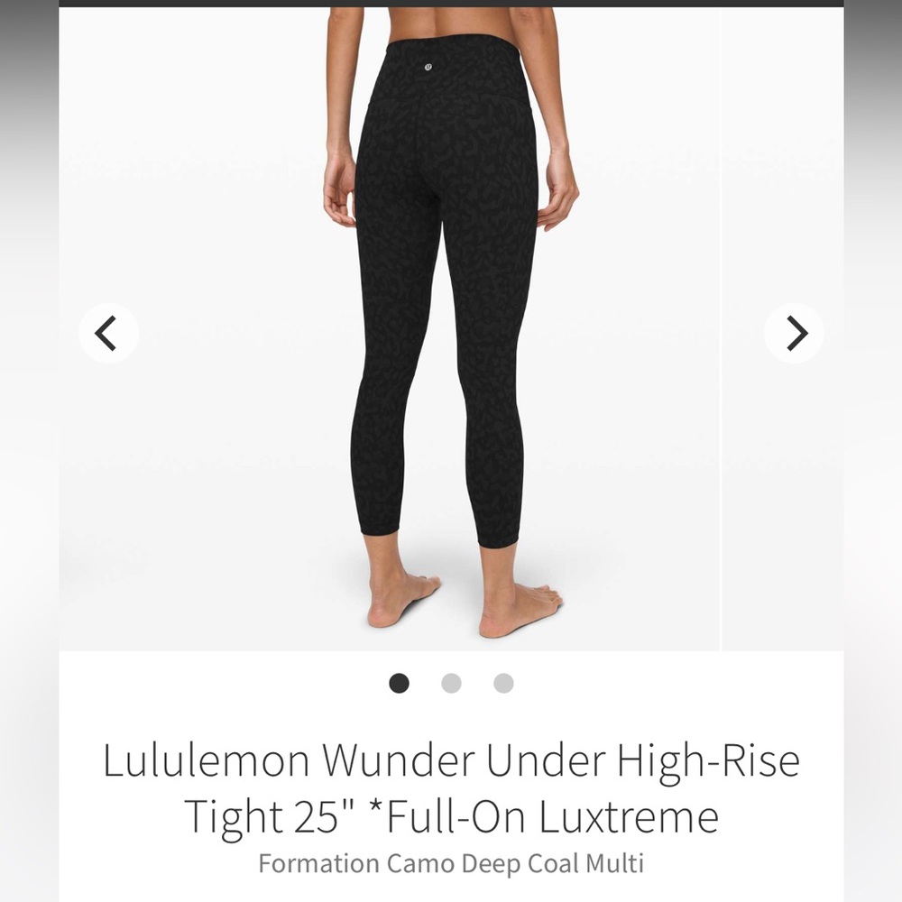 Lululemon Wunder Under High-Rise
Tight 25" *Luxtreme Camo Coal Multi Size 6 EUC